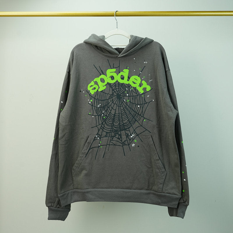 Sp5der Wait Web Hoodie Slate Grey