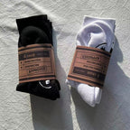 White Ribbed Crew Socks with Planet Graphic