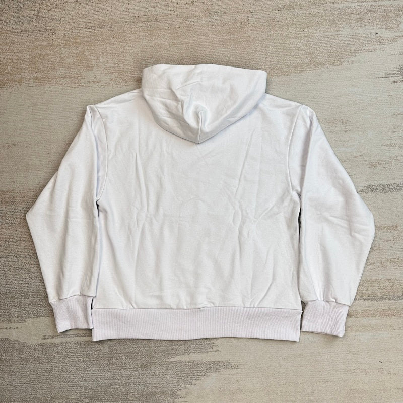 Sp5Der Rhinestone Logo Hoodie White