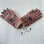 Knit Winter Gloves with Emblem Patch