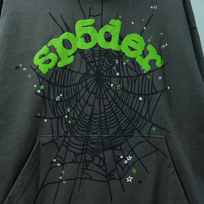 Sp5der Wait Web Hoodie Slate Grey