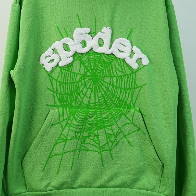 Sp5Der Web Hoodie Slime Green