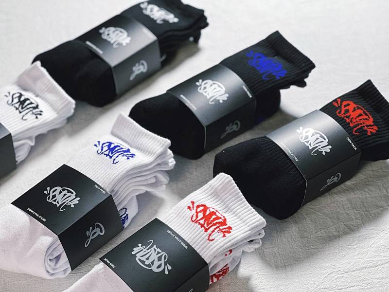 Syna World Crew Socks 6-Pack - White/Black/Blue/Red/Green