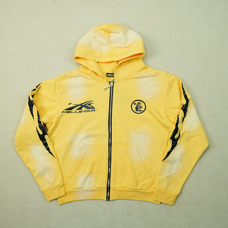 Hellstar Sports Zip-Up Sweatshirtyellow