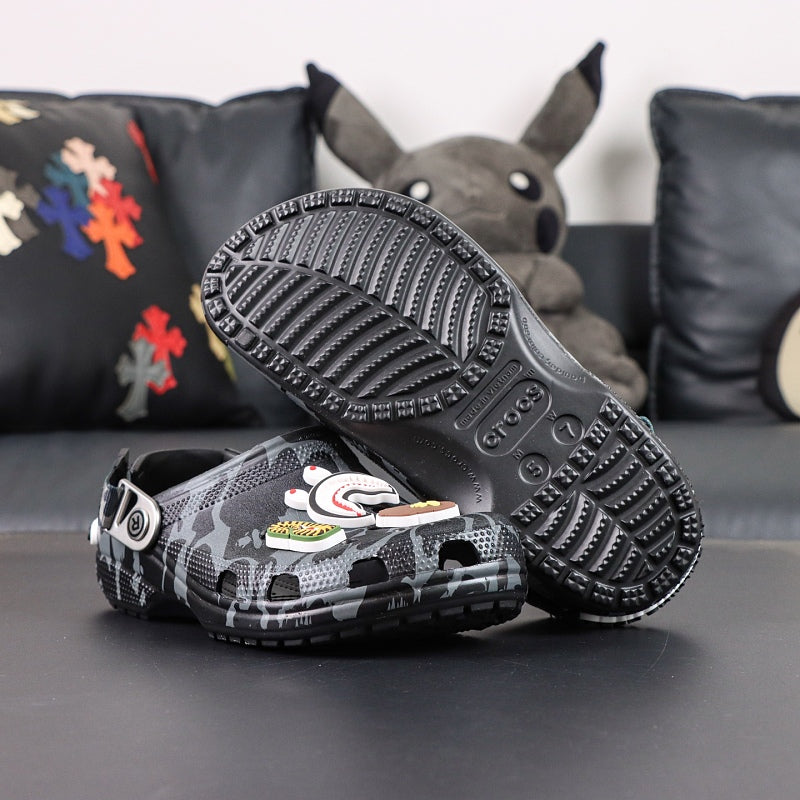 BAPE x Crocs Classic Clog - Black/Grey ABC Camo