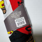 Oooh Yeah! Pizza Print Crew Socks - White/Yellow/Red