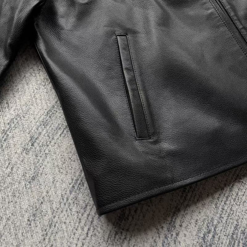 Unknown Brand Black Leather/Nylon Hybrid Jacket