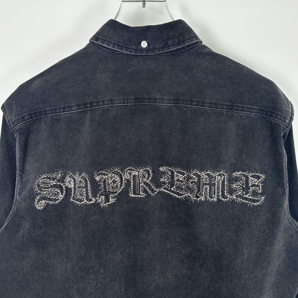 Supreme Gothic Logo Denim Button-Up Shirt