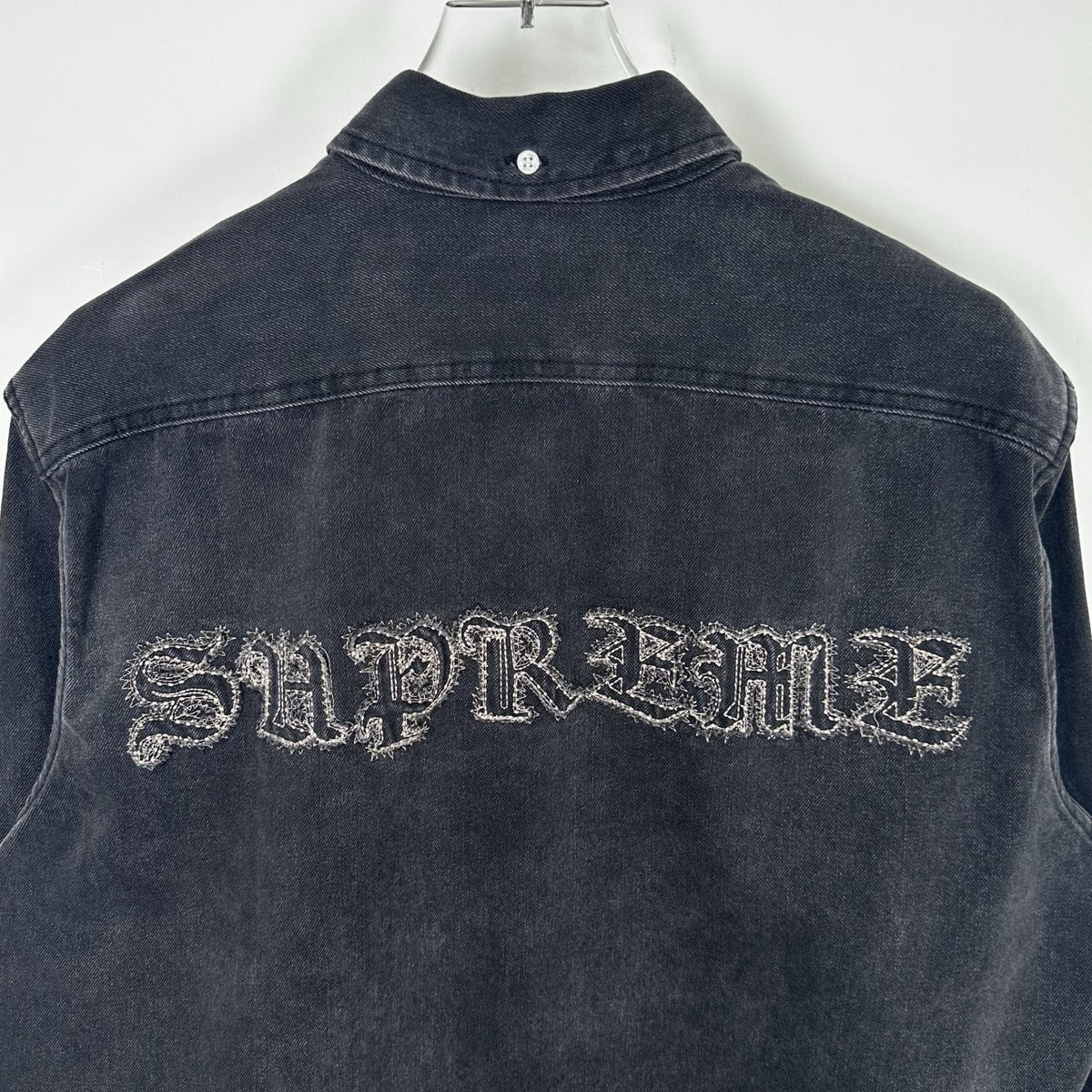 Supreme Gothic Logo Denim Button-Up Shirt