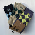 Argyle Pattern Crew Socks 3-Pack
