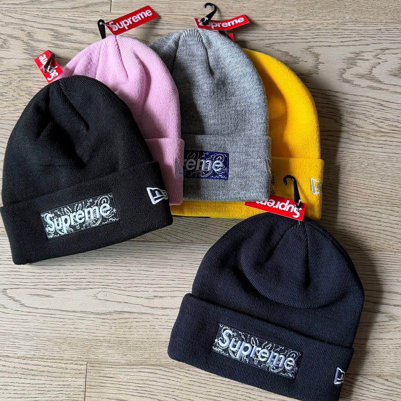 Supreme x New Era Bandana Box Logo Beanie