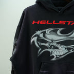 Hellstar Airbrushed Skull Hoodie Black