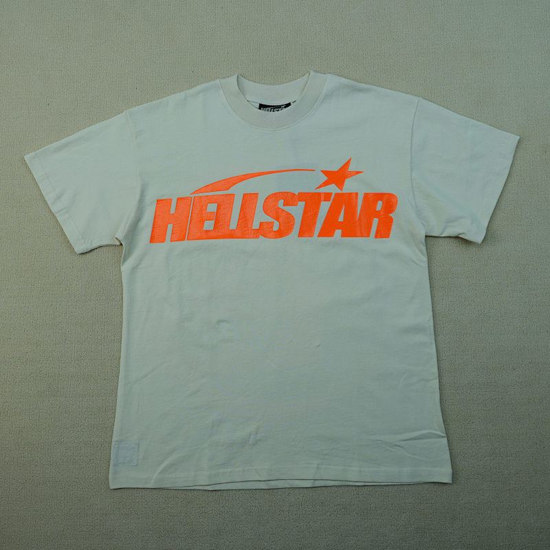 Hellstar Classic T-Shirt (Regular Print) White/Orange
