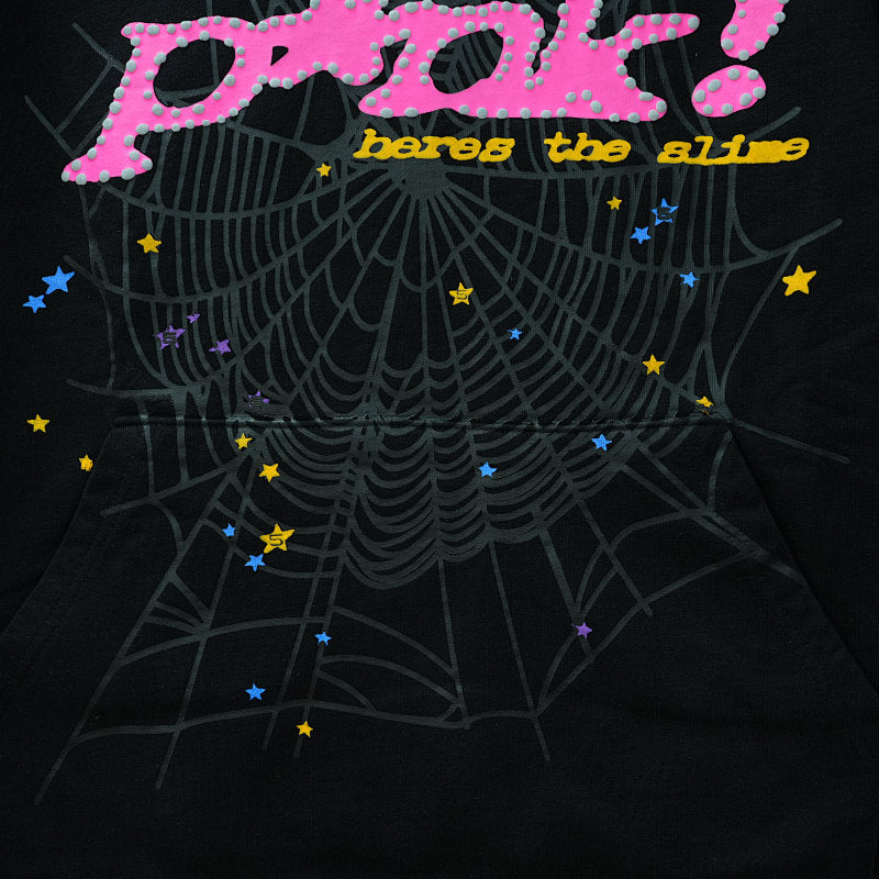 Sp5der P*NK Hoodie Black