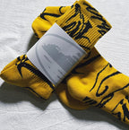 Tiger Print Crew Socks - Yellow/Black