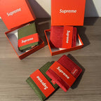 Embossed Logo Bifold Wallet and Card Holder Set with Box