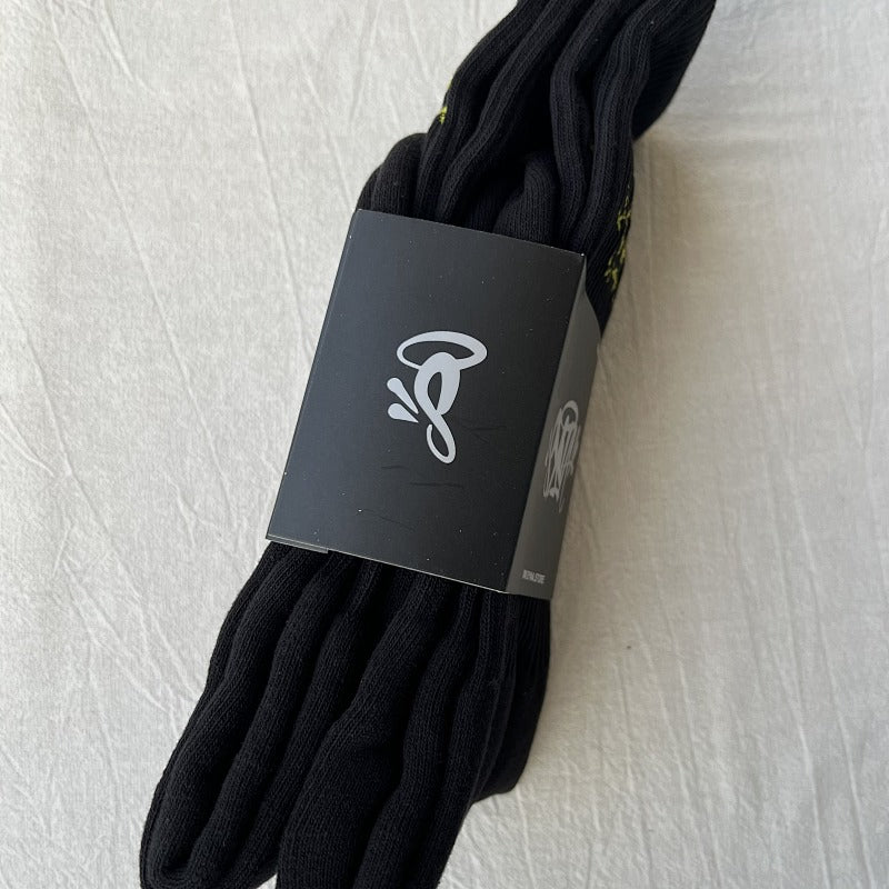 Black Crew Socks with Graffiti Logo Twin Pack